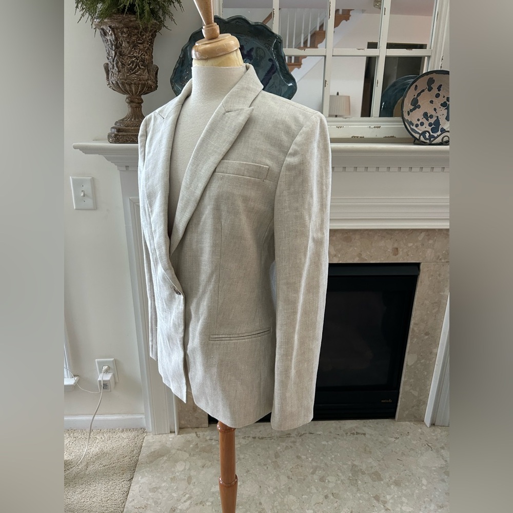 J Crew Alexandra Flax Ivory Linen Blazer - Picture 8 of 14
